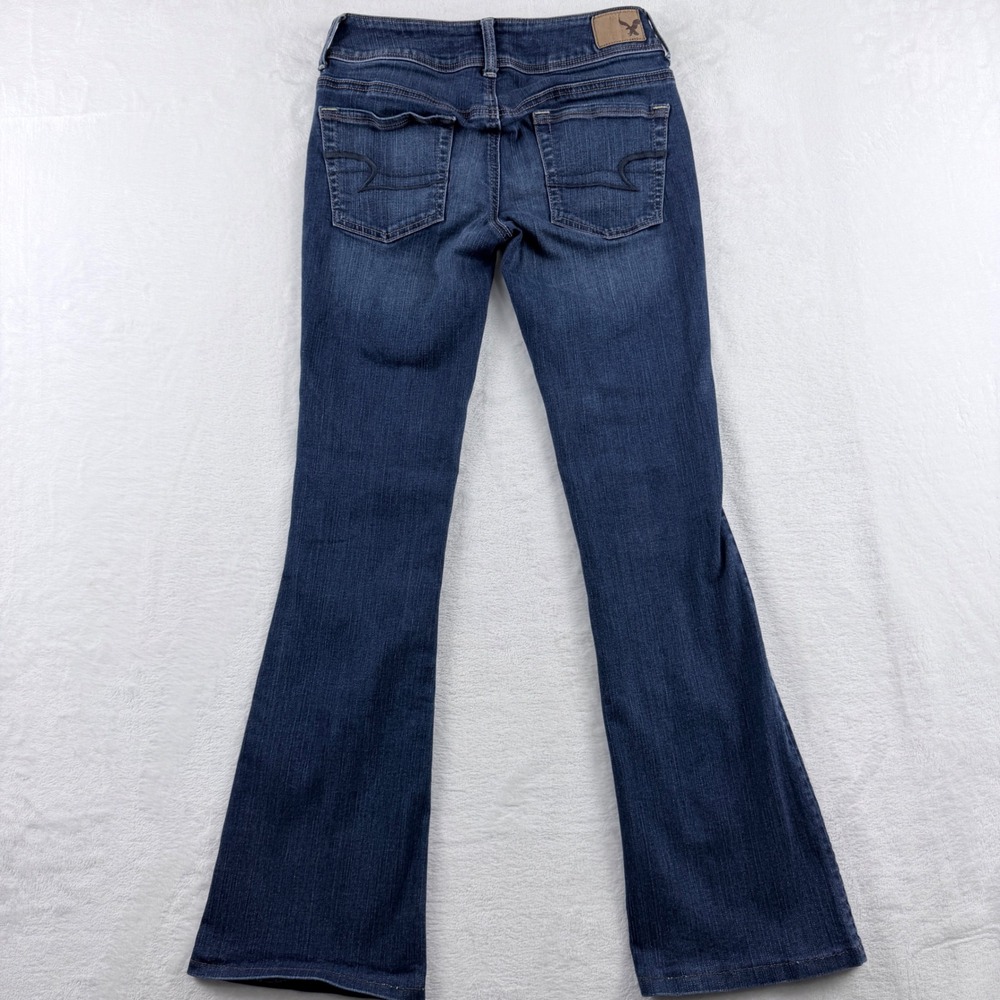 American Eagle Kick Boot Jeans Dark Wash Super Stretch 0 Long - Picture 2 of 10